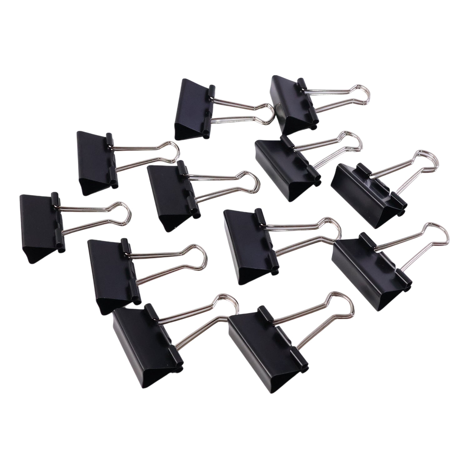 Set of 12 medium 32mm binder clips for holding papers tightly