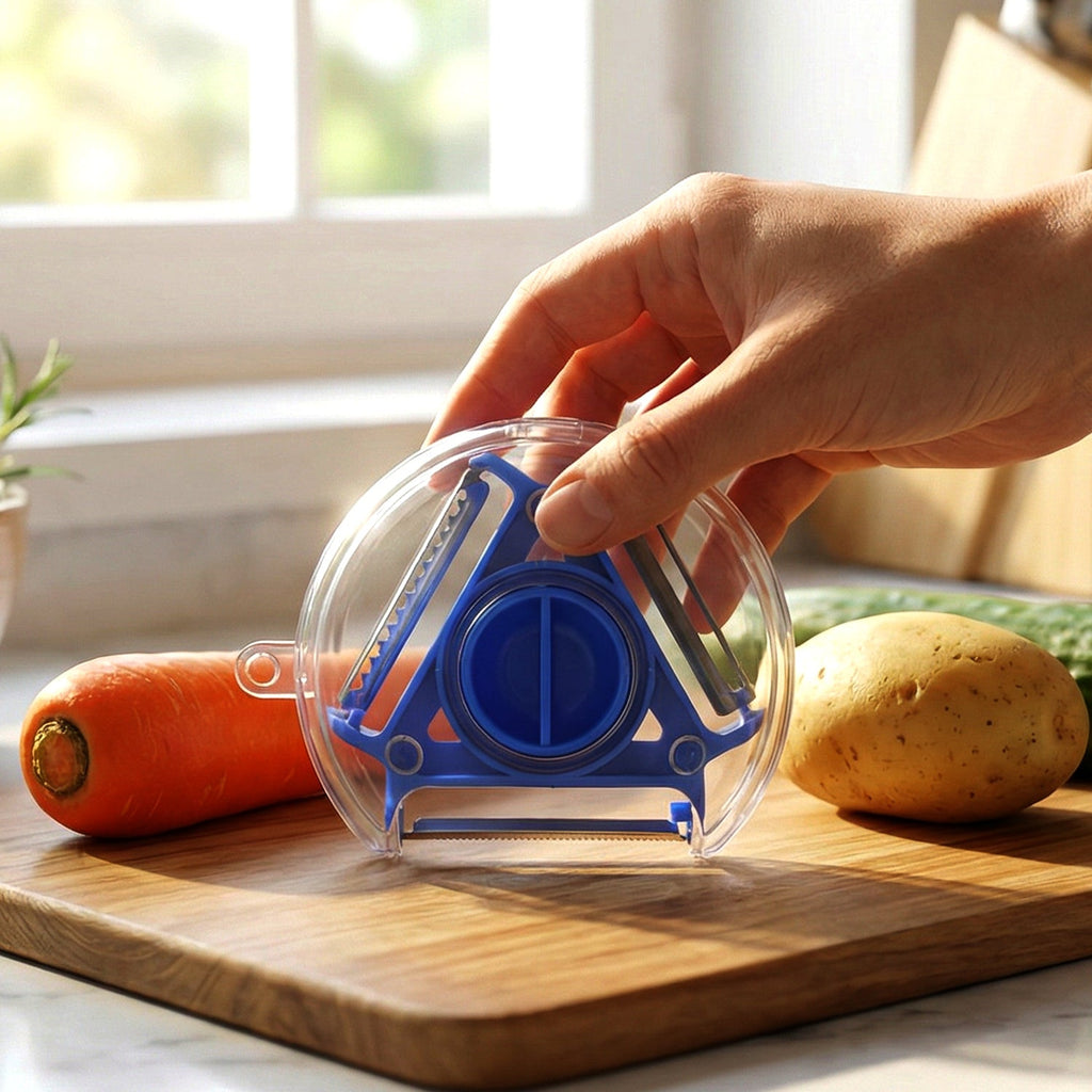 Sharp blade kitchen peeler designed for quick food preparation