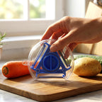 Sharp blade kitchen peeler designed for quick food preparation