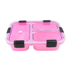 Top-down view of the durable plastic lunch box, ideal for portion control.