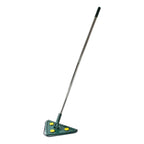 Detail of the triangular mop head with its unique shape for corner cleaning.