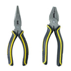Combination pliers demonstrating their wire cutting capability on a workbench.