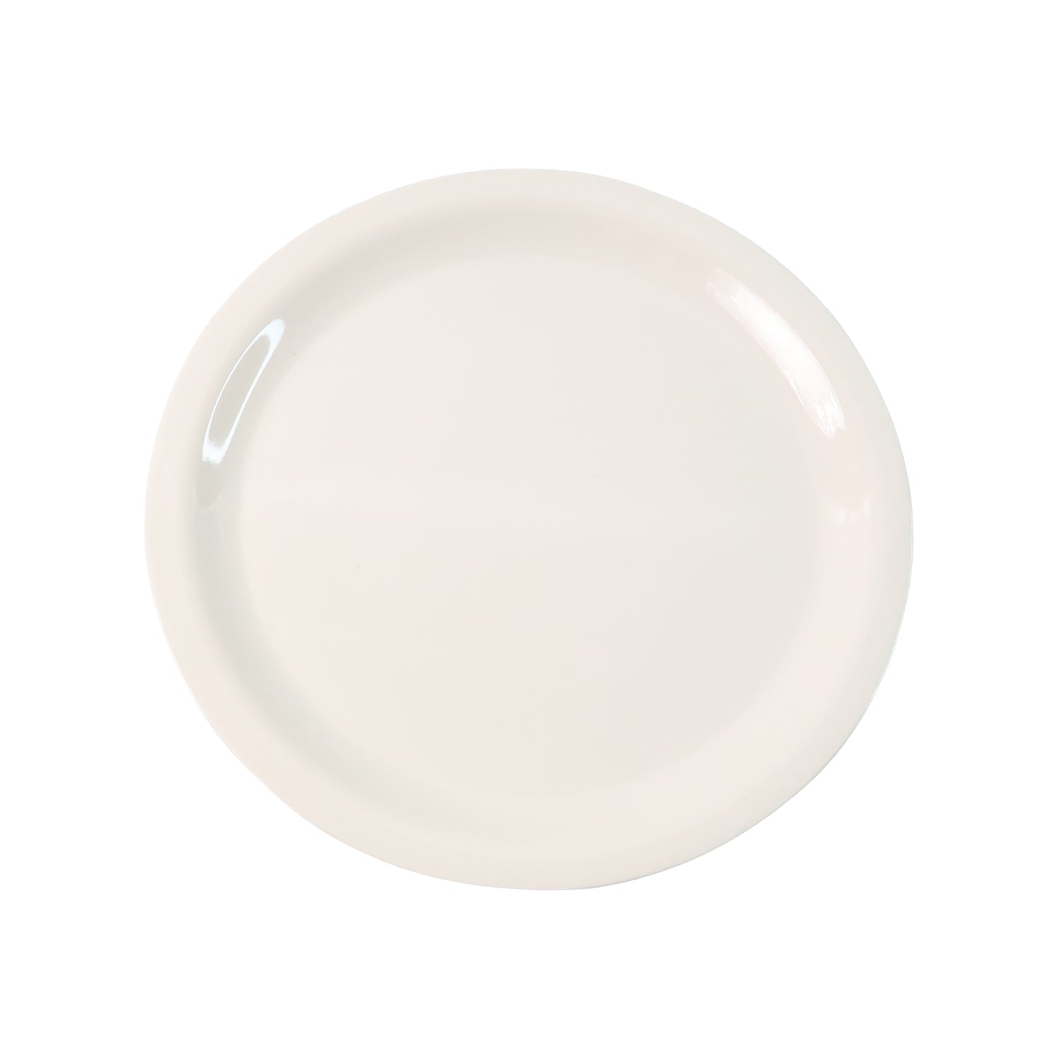 Glossy finish round dinner plate, lightweight and heat resistant