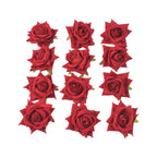 Individual red velvet rose hair clip with a sturdy pin, ready to adorn your hair.