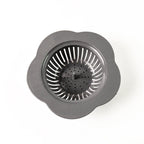 Flower-patterned plastic kitchen sink strainer for trapping debris