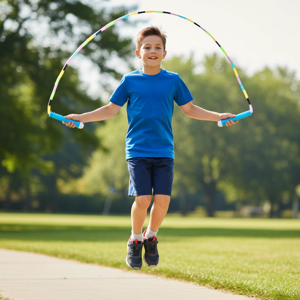 Exercise jump rope with beaded design suitable for kids fitness training
