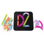 Kids happily learning numbers and letters with the construction puzzle toy.