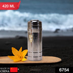 Durable stainless steel flask with secure threaded lid, ideal for travel.