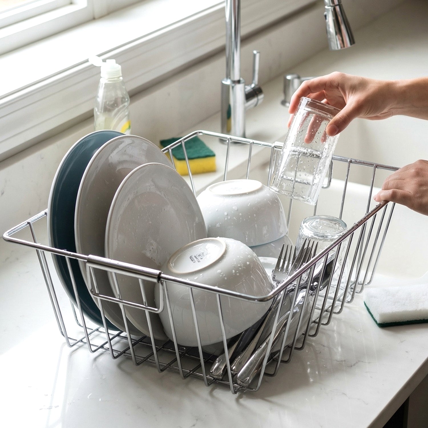 sink storage rack for kitchen organization