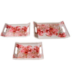 Medium-sized rectangular plastic serving tray showcasing its patterned surface.