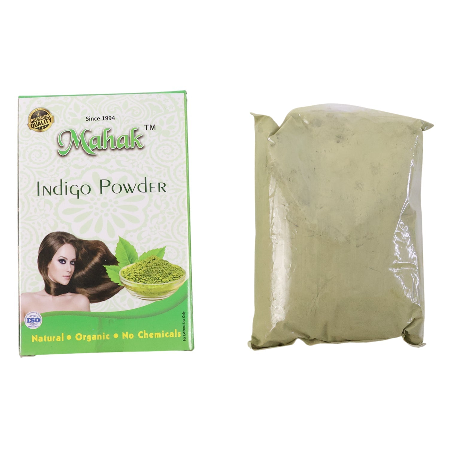Facial kit containing natural herbal ingredients including indigo powder