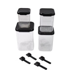 Hand holding plastic air tight container to show airtight locking lid