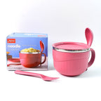 700 ML capacity Apex noodle bowl with dishwasher safe plastic and stainless rim