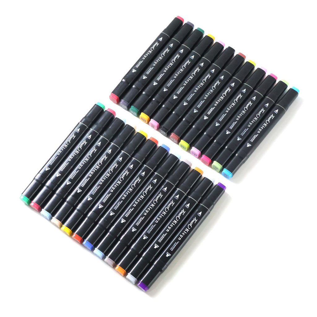 Organized set of dual tip markers for art and craft projects