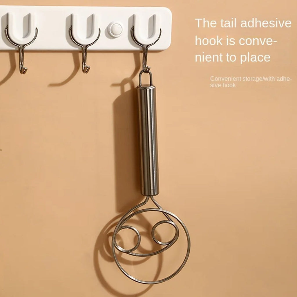 Premium stainless steel dough whisk, ideal for Indian kitchens.