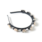 Girls floral headband with pearls for festive occasions