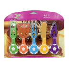 Detailed view of the cheese knife set showcasing soccer ball handles.