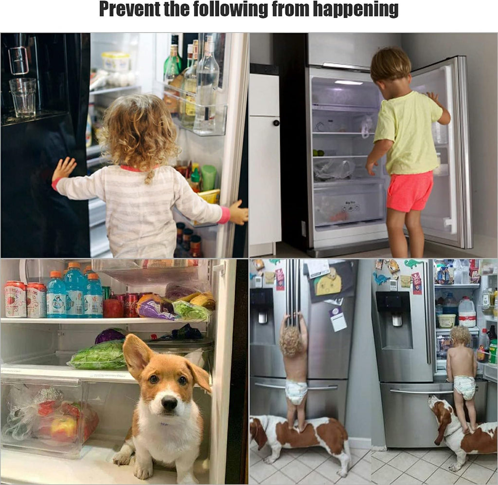 Childproof fridge door lock latch from different angle