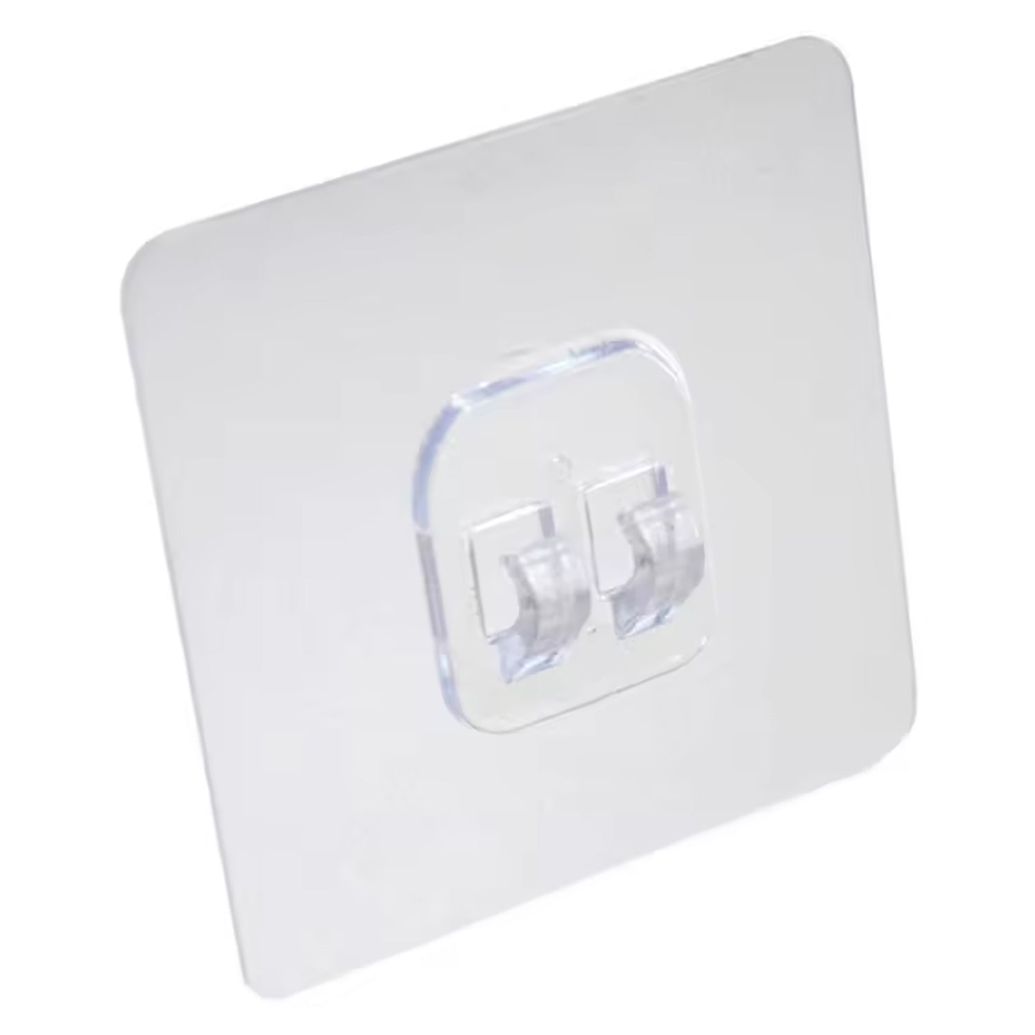 Self-adhesive wall hook holding a towel neatly in a modern bathroom.