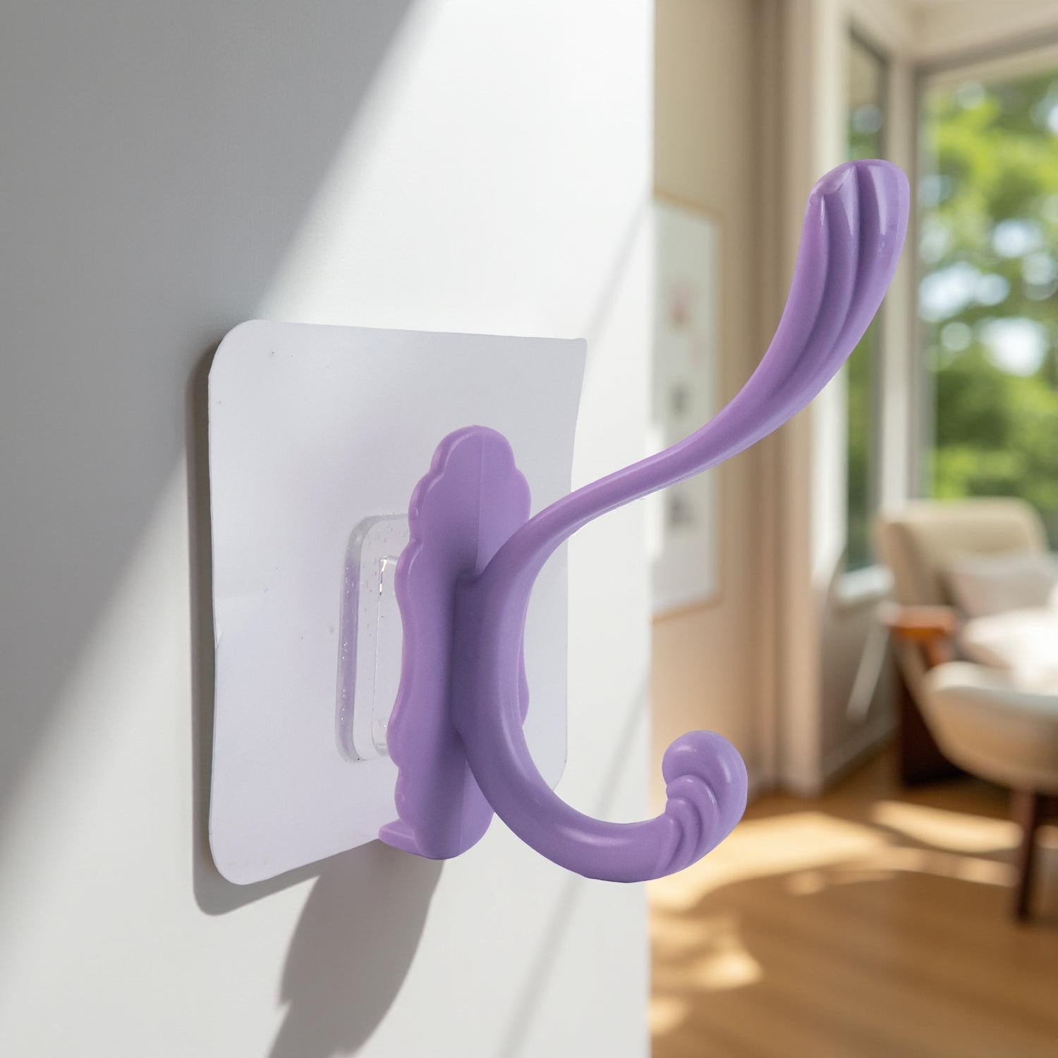 Reusable self adhesive designer heavy duty wall hook