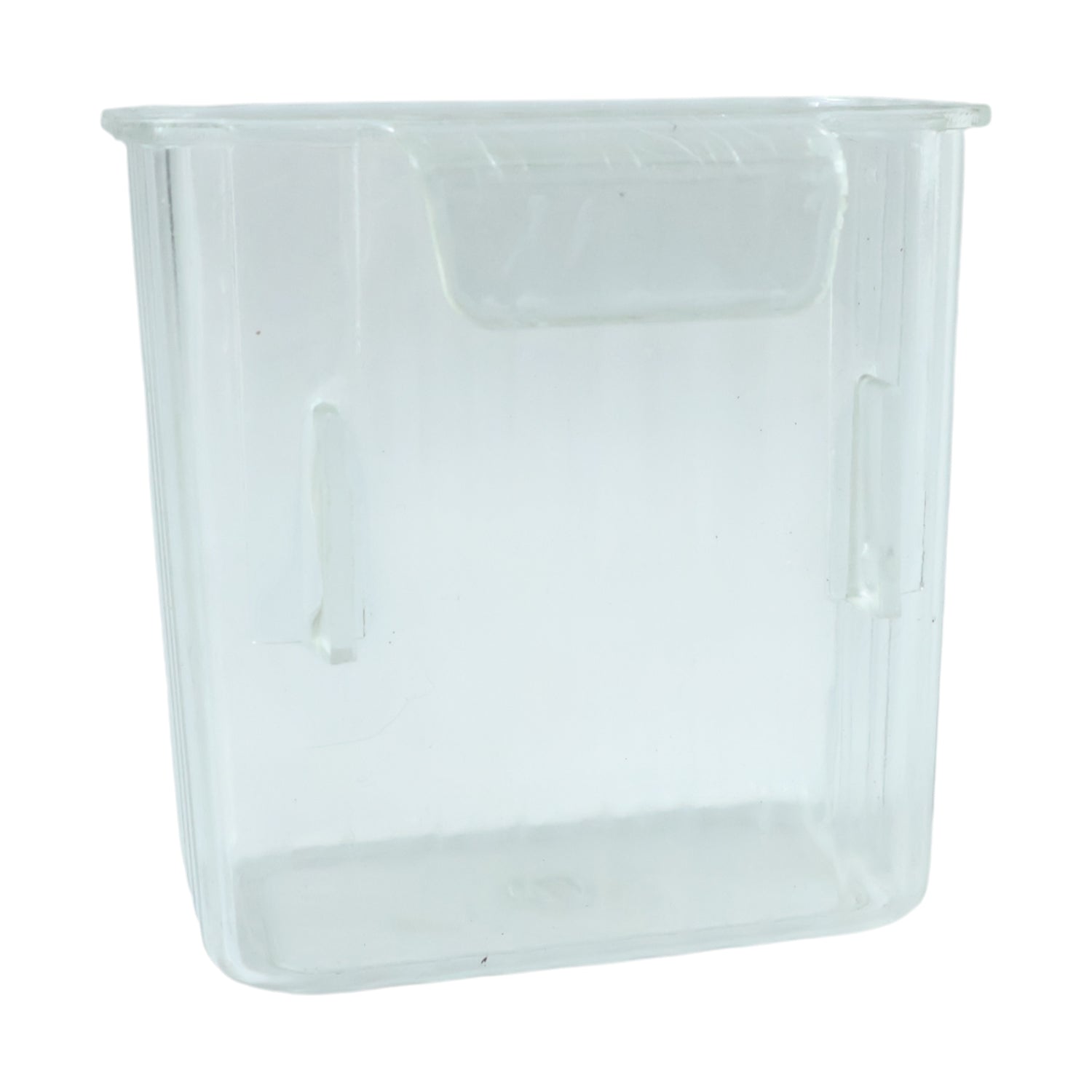 Clear Mini Rack-Mount Storage Box used for organizing kitchen accessories