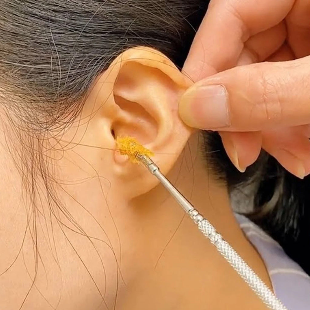 Innovative spring-spiral ear wax remover tool for gentle and effective cleaning.