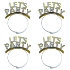 Pack of four reusable glitter party headbands perfect for birthdays and anniversary parties