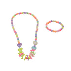 Stretchable Kids Pearl Necklace Set with matching bracelet.