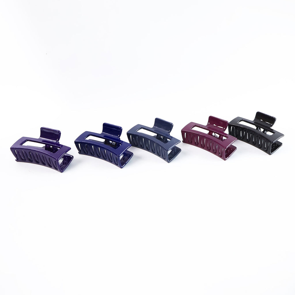 Rectangular hair claw clip with matte texture design