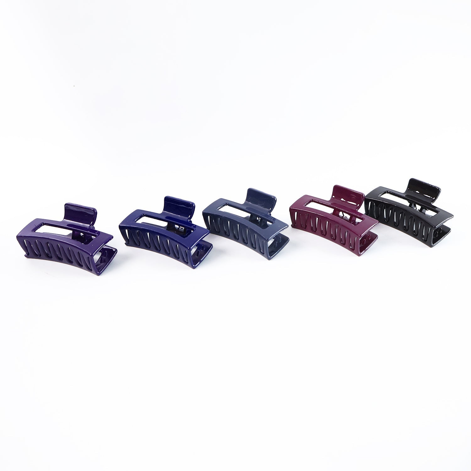 Rectangular hair claw clip with matte texture design