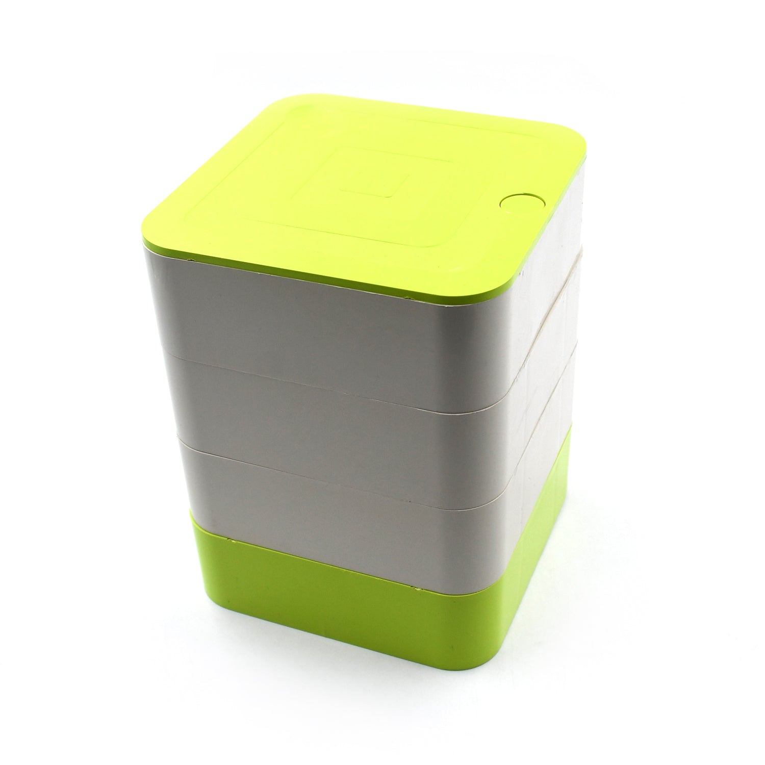 Stylish 4-layer Rotating Jewelry Box on a vanity, perfect for accessory storage in an Indian home.
