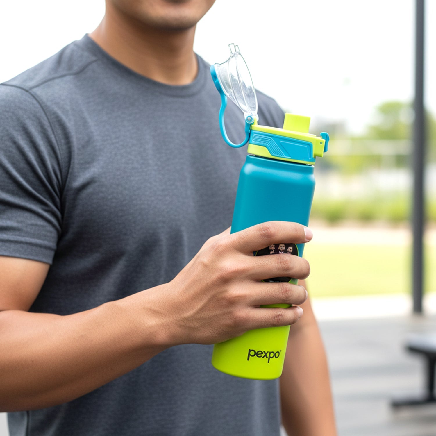 Side view of Pexpo Amaze insulated stainless steel water bottle