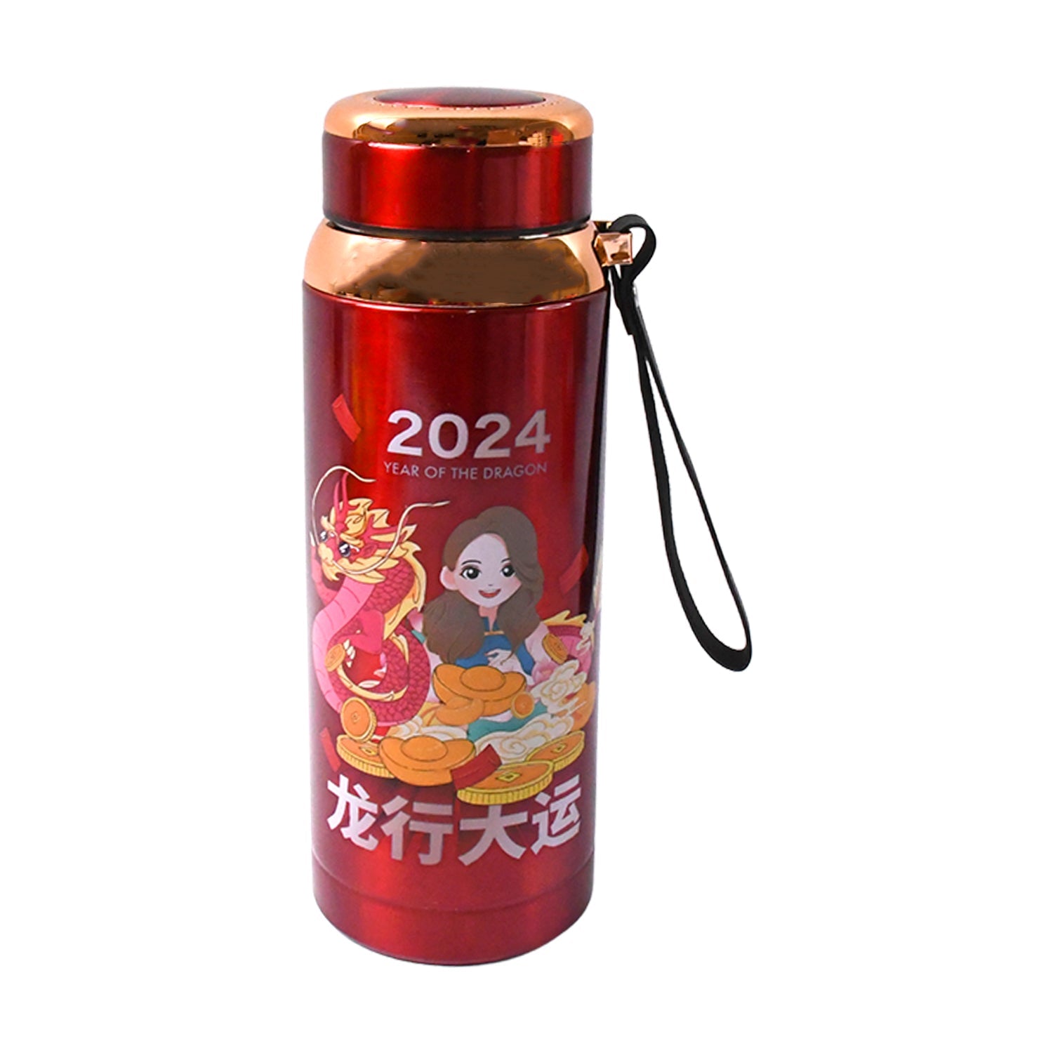 Splash print insulated vacuum flask suitable for travel and office use
