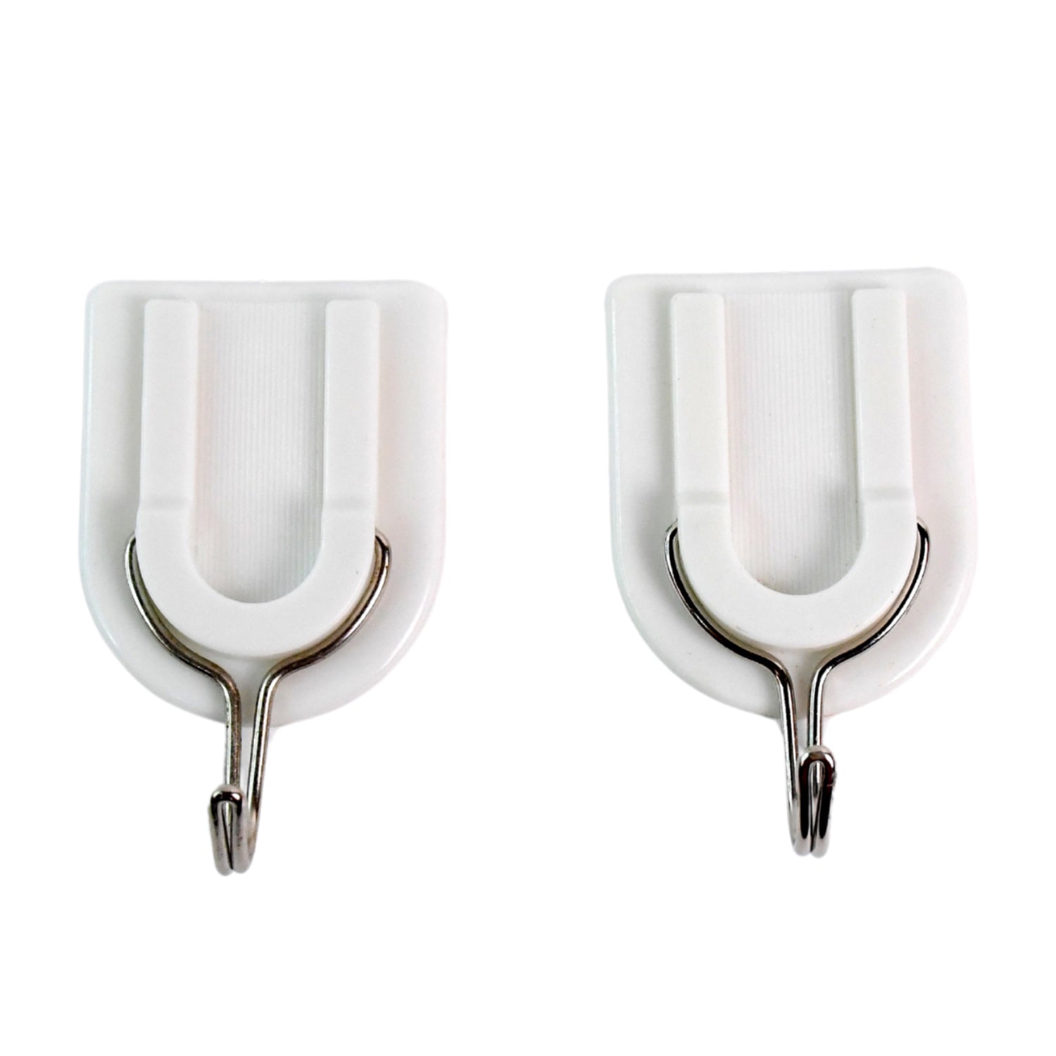 Bathroom organization with an adhesive hook securely holding a towel.