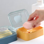 Close-up of the self-draining feature on a plastic soap dish.