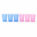 Close-up of durable plastic beverage glasses