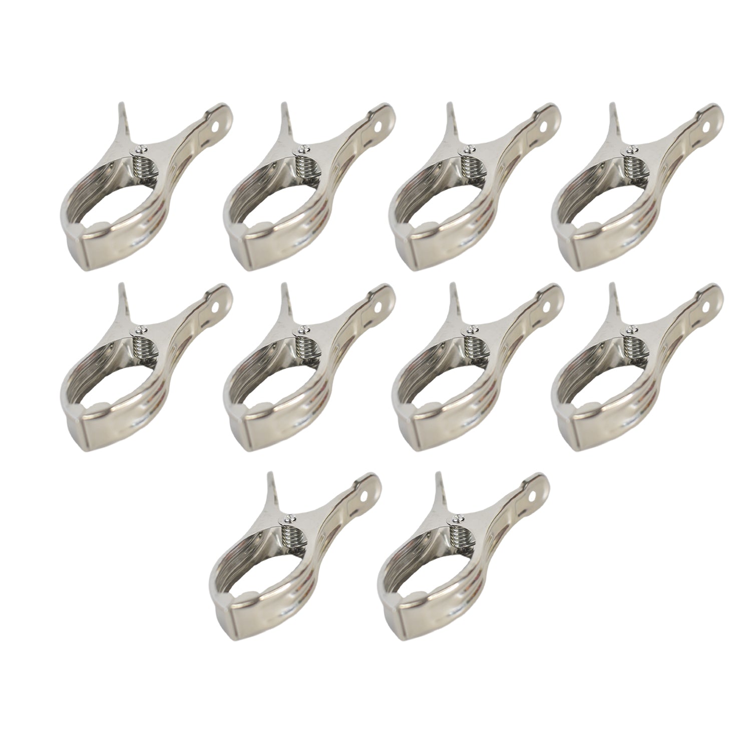 IronHold branded stainless steel clothespins for secure outdoor laundry.