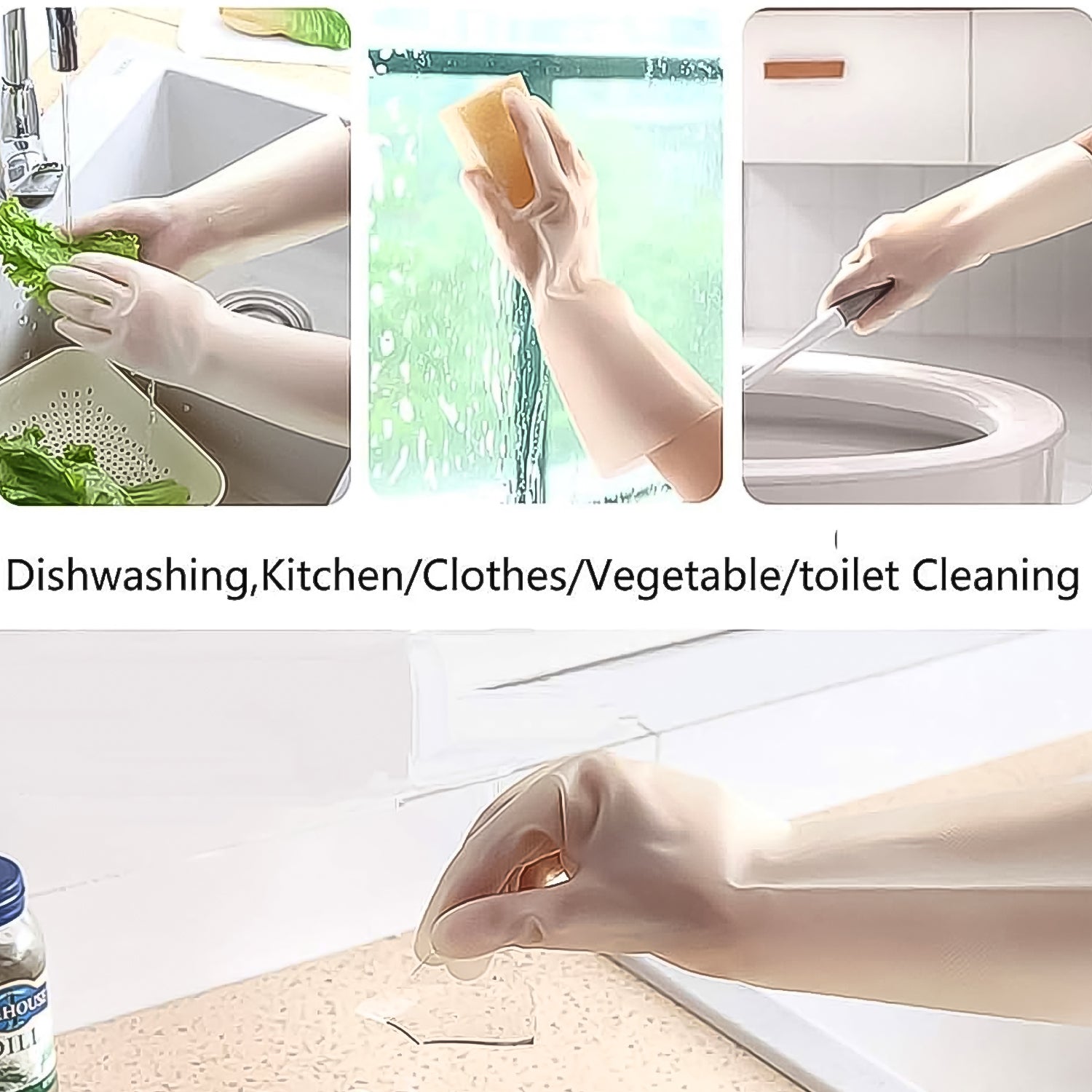 Anti-slip cleaning gloves providing a secure grip during car washing.