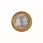 Festive gold-silver Lakshmi Ganesh souvenir coin for religious occasions