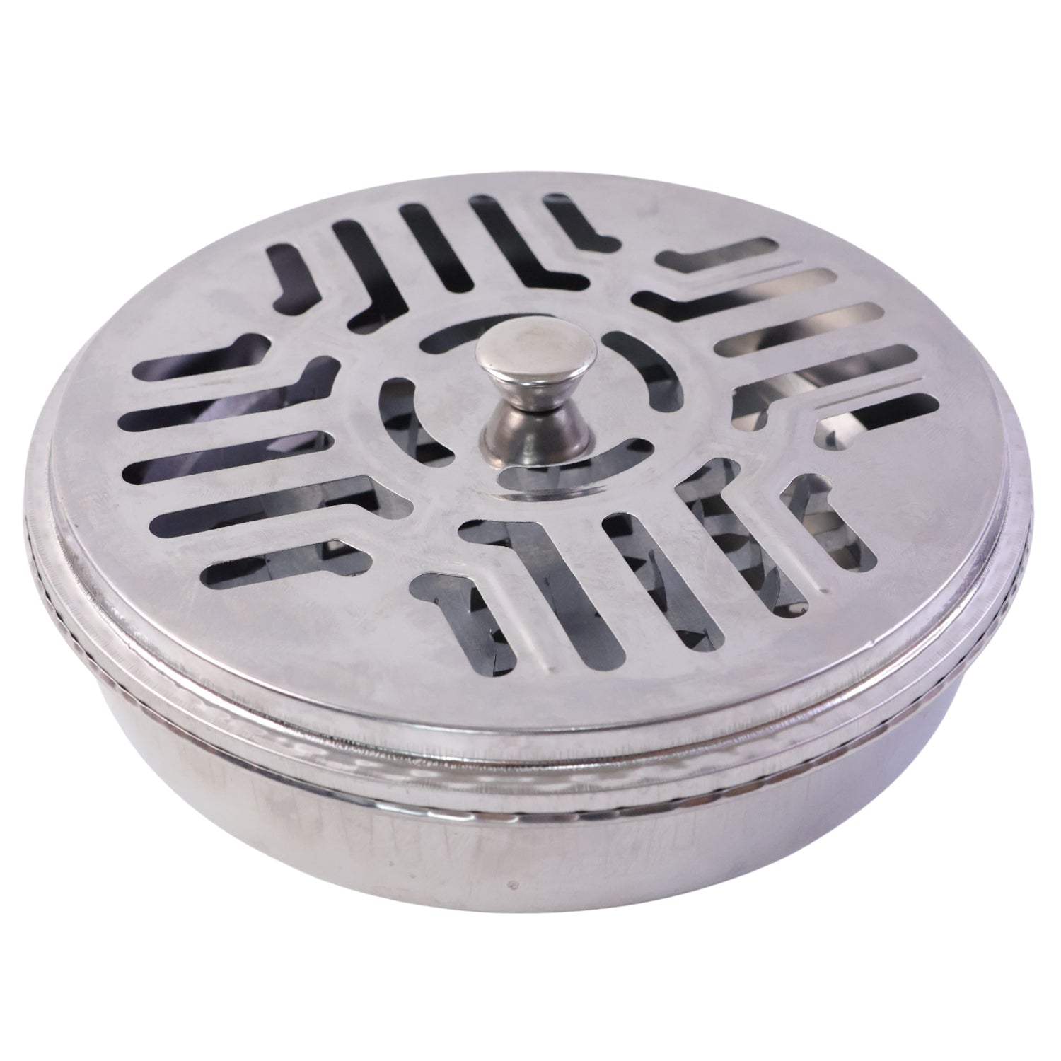 Safe coil burning stand with protective cover for indoor and outdoor use