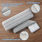Durable microfiber reusable mop pad with secure hook-and-loop attachment