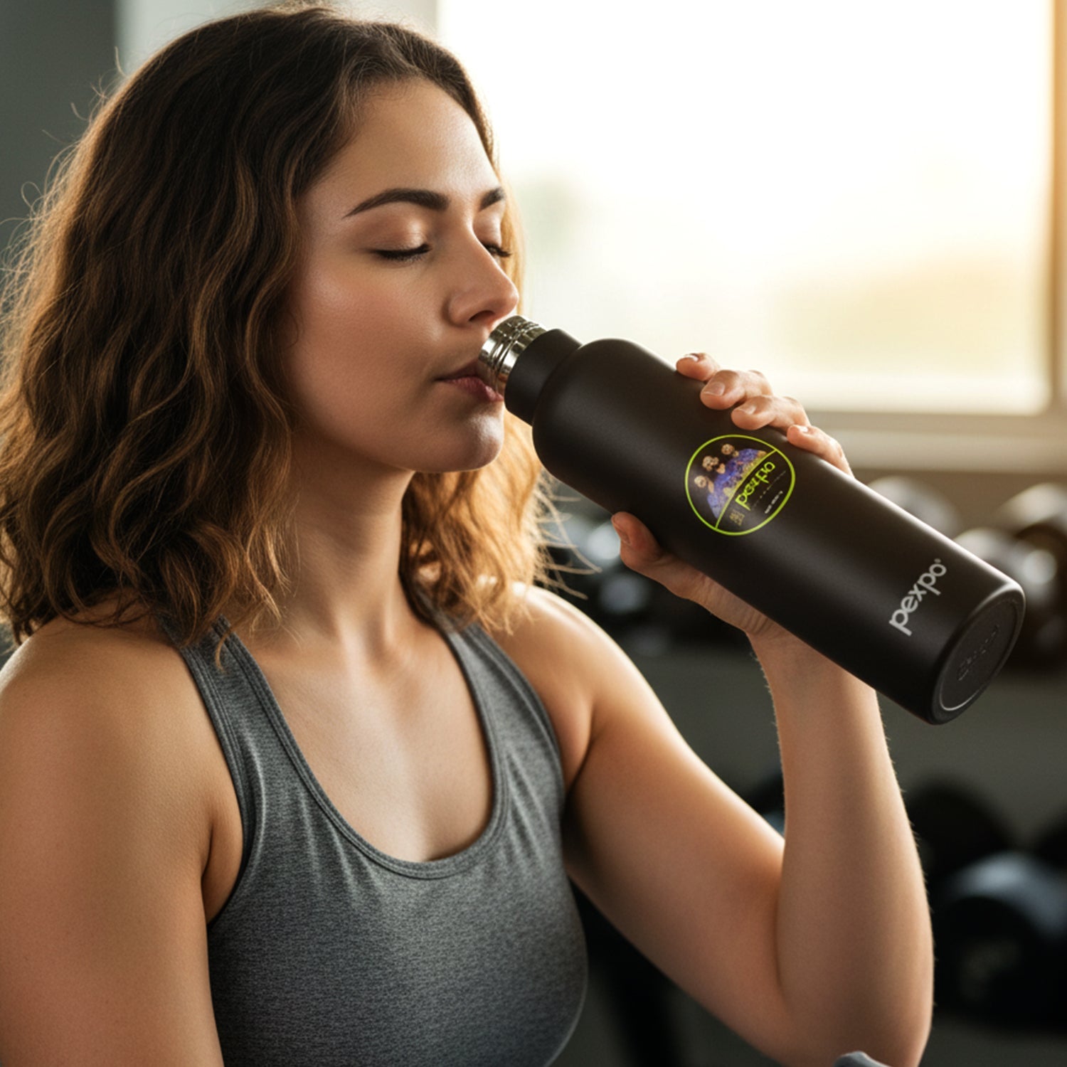 Sleek insulated water bottle with leakproof lid