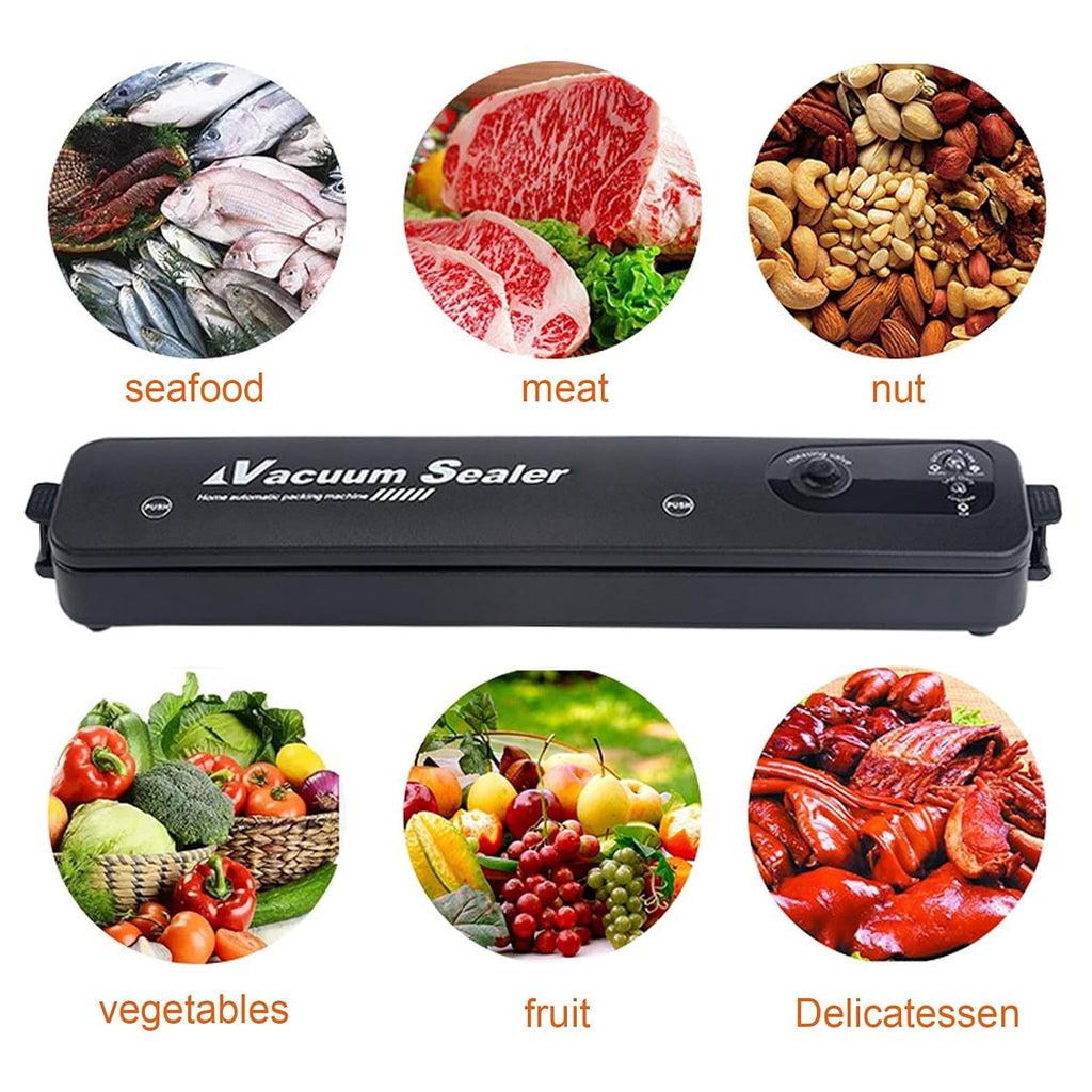 Set of 10 high-quality vacuum sealer bags included with the preservation machine.