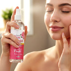 Lightweight rose water skin refresher in spray bottle