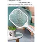 Mosquito zapper racket showcasing its integrated UV light lamp.