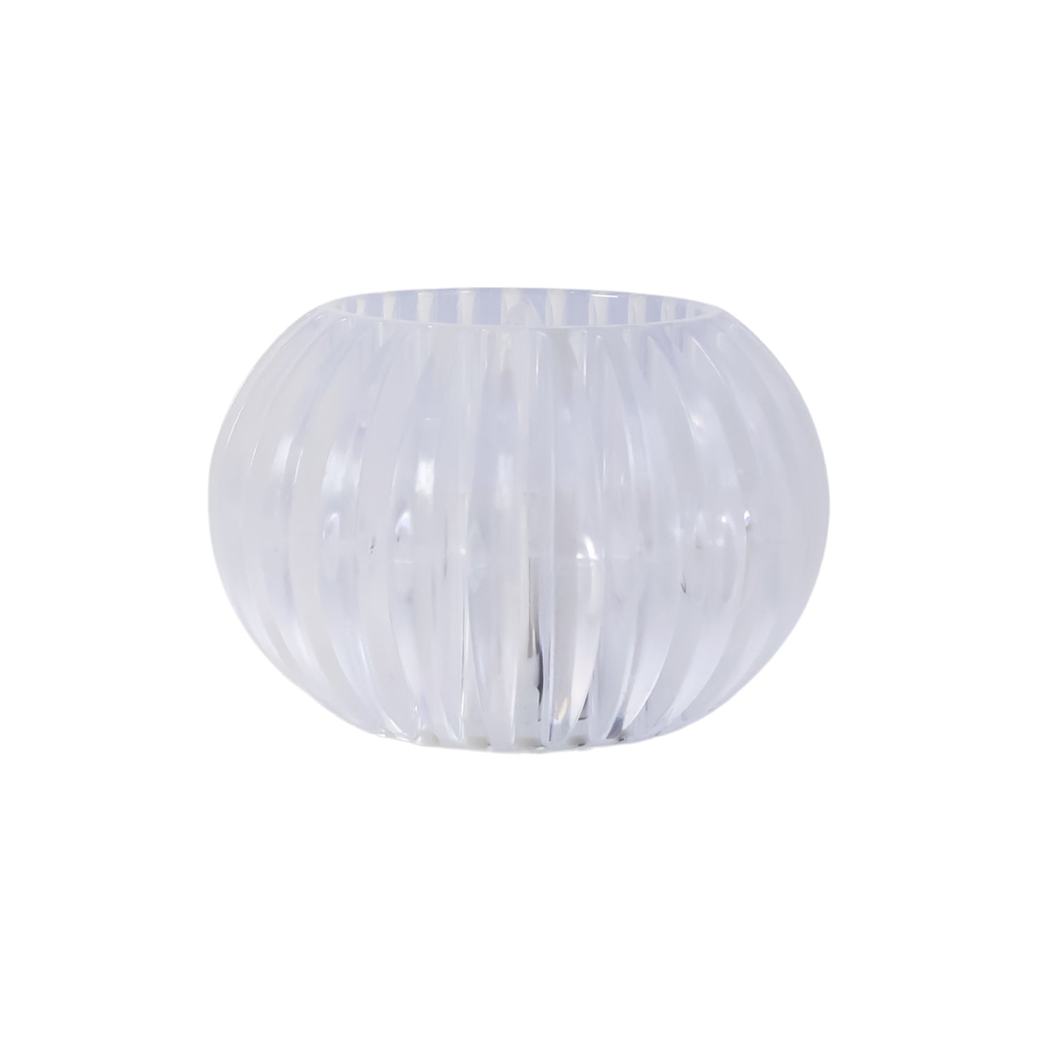 Battery-operated LED flameless decorative candle with a shimmering crystal holder