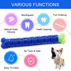 Side view of the ergonomic dog dental chew stick, promoting healthy gums.