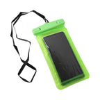 A PHOBIA waterproof phone pouch floating on water, showcasing its buoyancy.