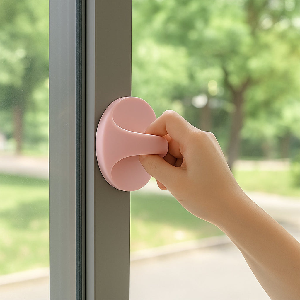 Side profile view of plastic handle grip showing ergonomic shape