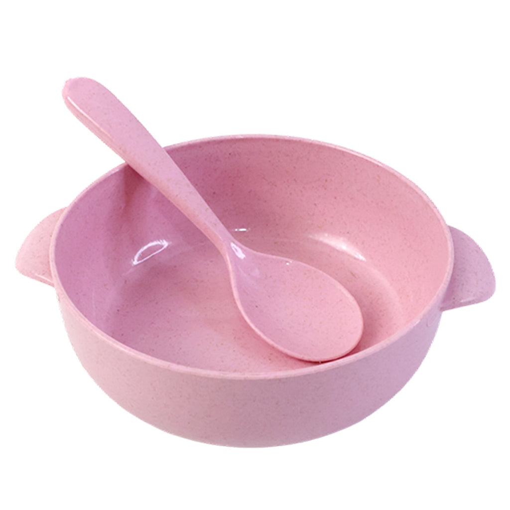 Lightweight plastic feeding bowl with side handles